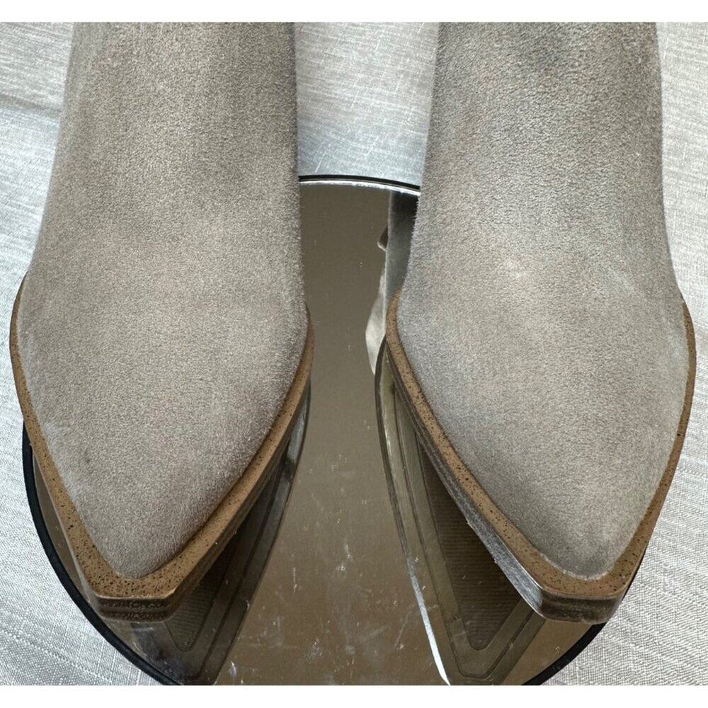 Vince Camuto Gigietta Women Taupe Leather Ankle Boots Block Heel Zip Size 9M - Picture 3 of 9